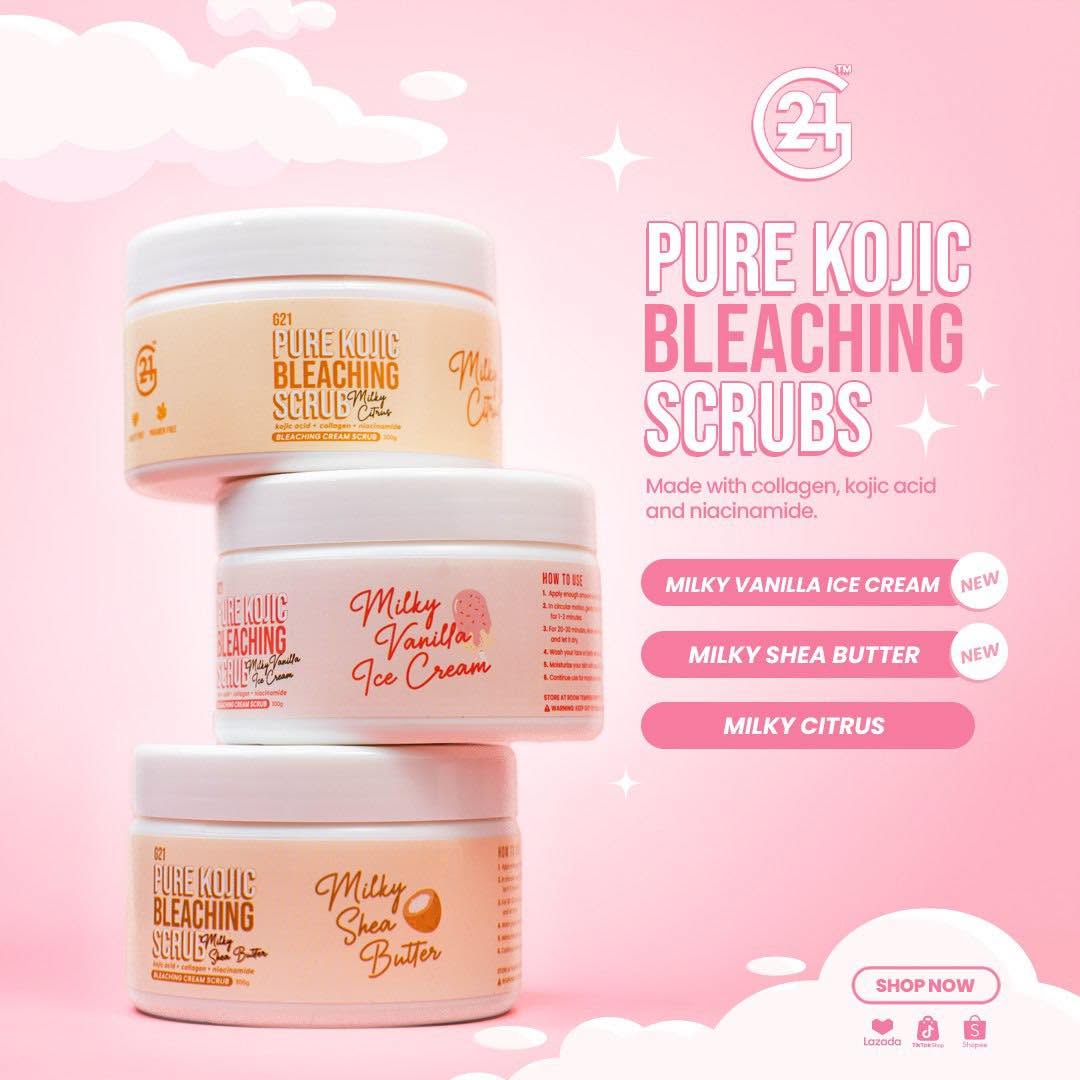 G21 Pure Kojic Brightening Body Scrub – Milky Vanilla Ice Cream