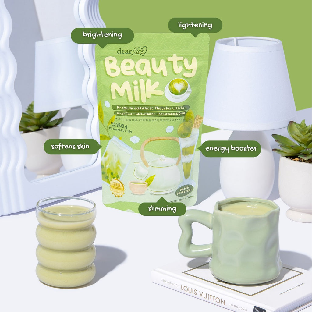 Dear Face Beauty Milk Premium Japanese Matcha Latte -(10sachets in a Pack)