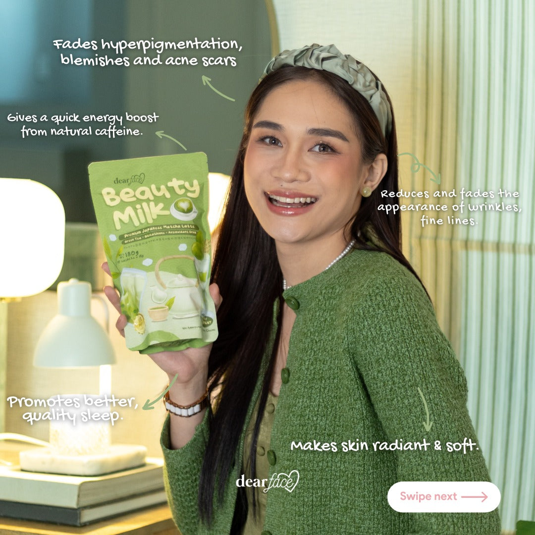 Dear Face Beauty Milk Premium Japanese Matcha Latte -(10sachets in a Pack)
