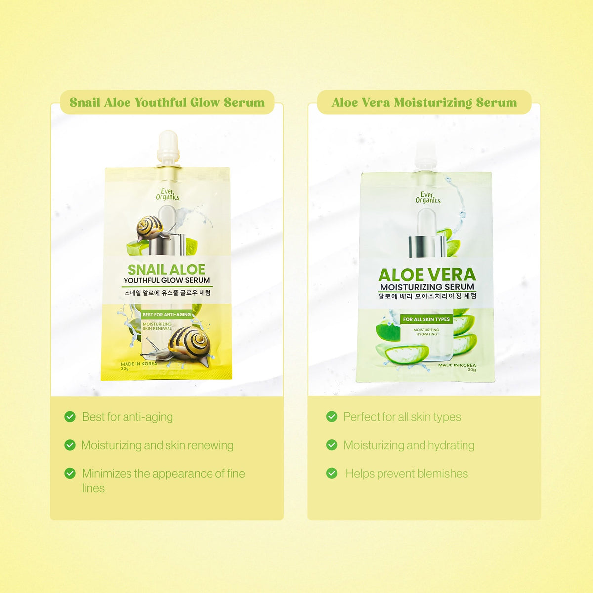Ever Organics Snail Aloe Youthful Glow Serum 30g