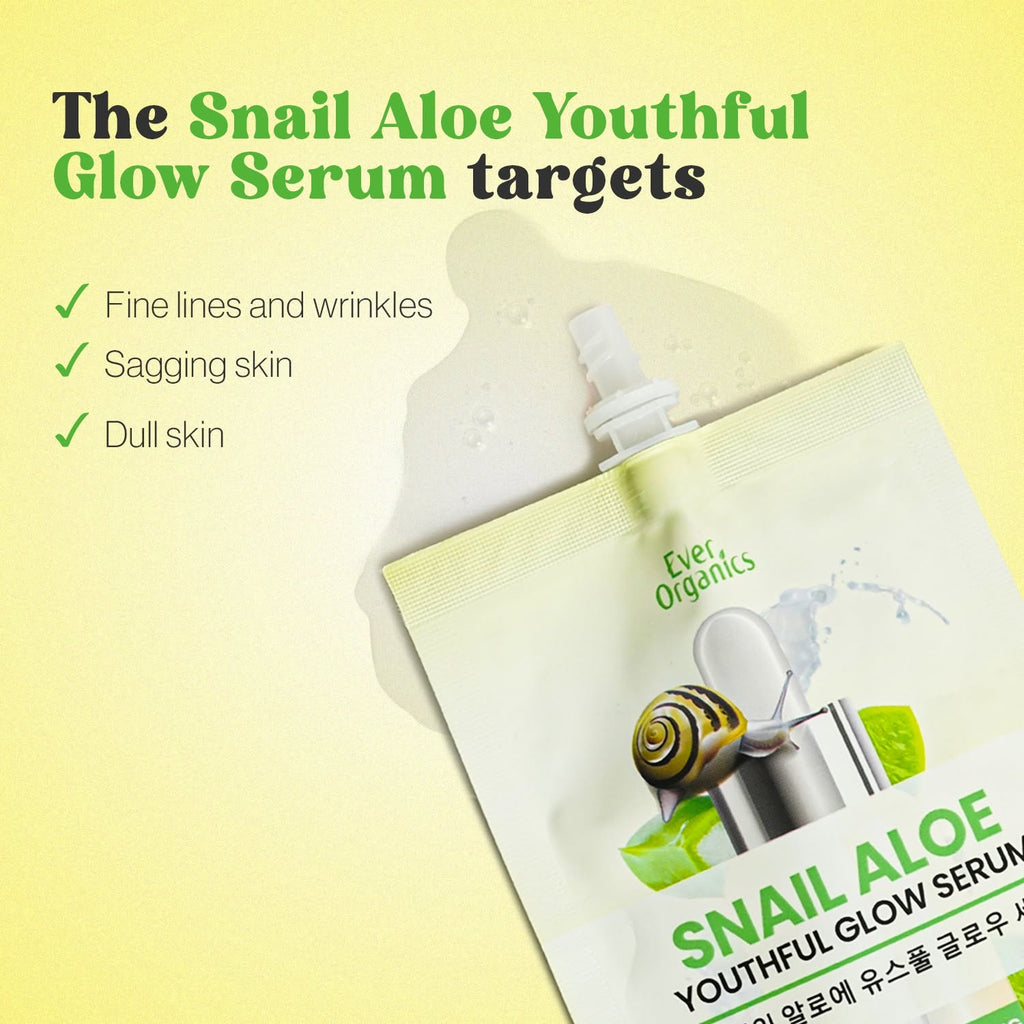 Ever Organics Snail Aloe Youthful Glow Serum 30g