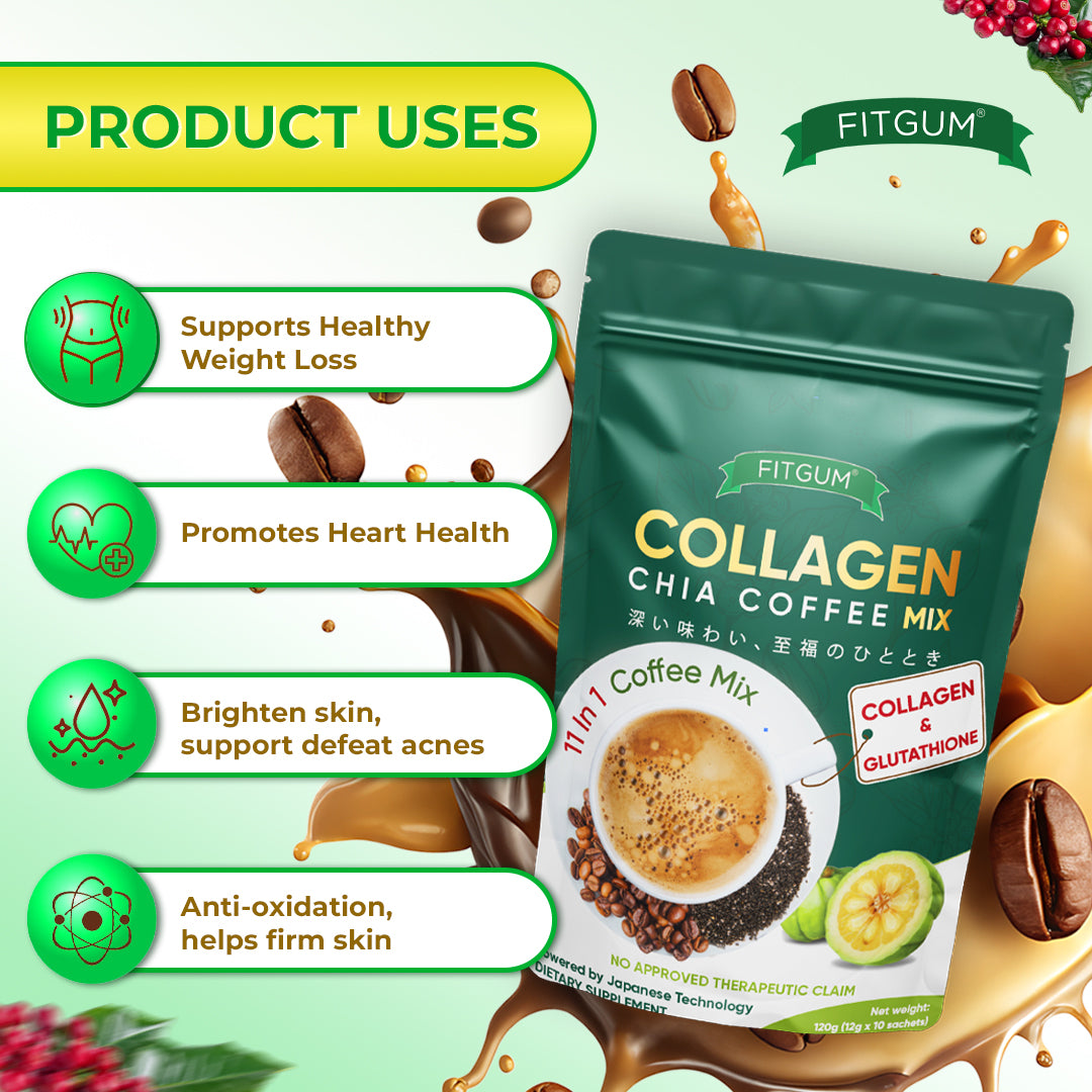 FITGUM Collagen Chia Coffee Mix (20 sachets in pack)