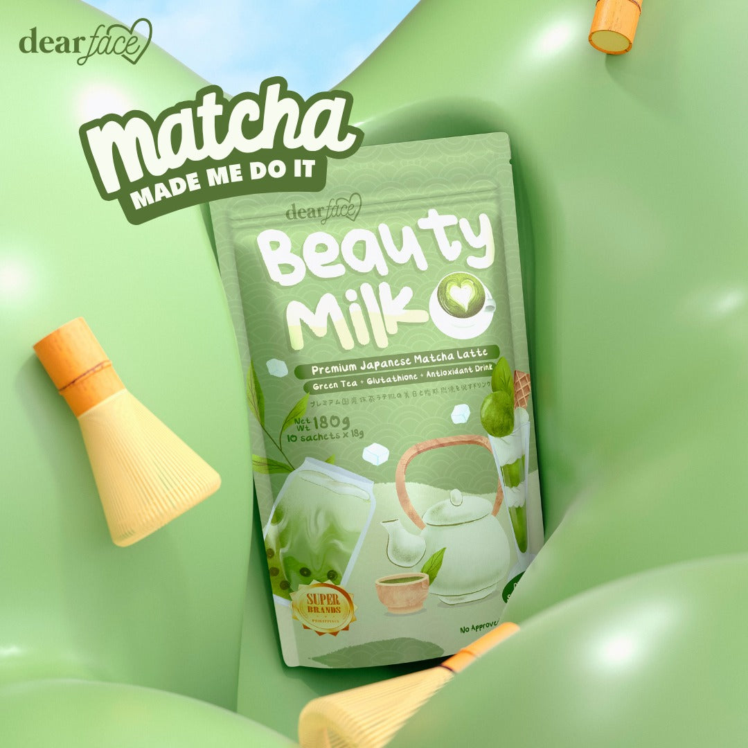 Dear Face Beauty Milk Premium Japanese Matcha Latte -(10sachets in a Pack)