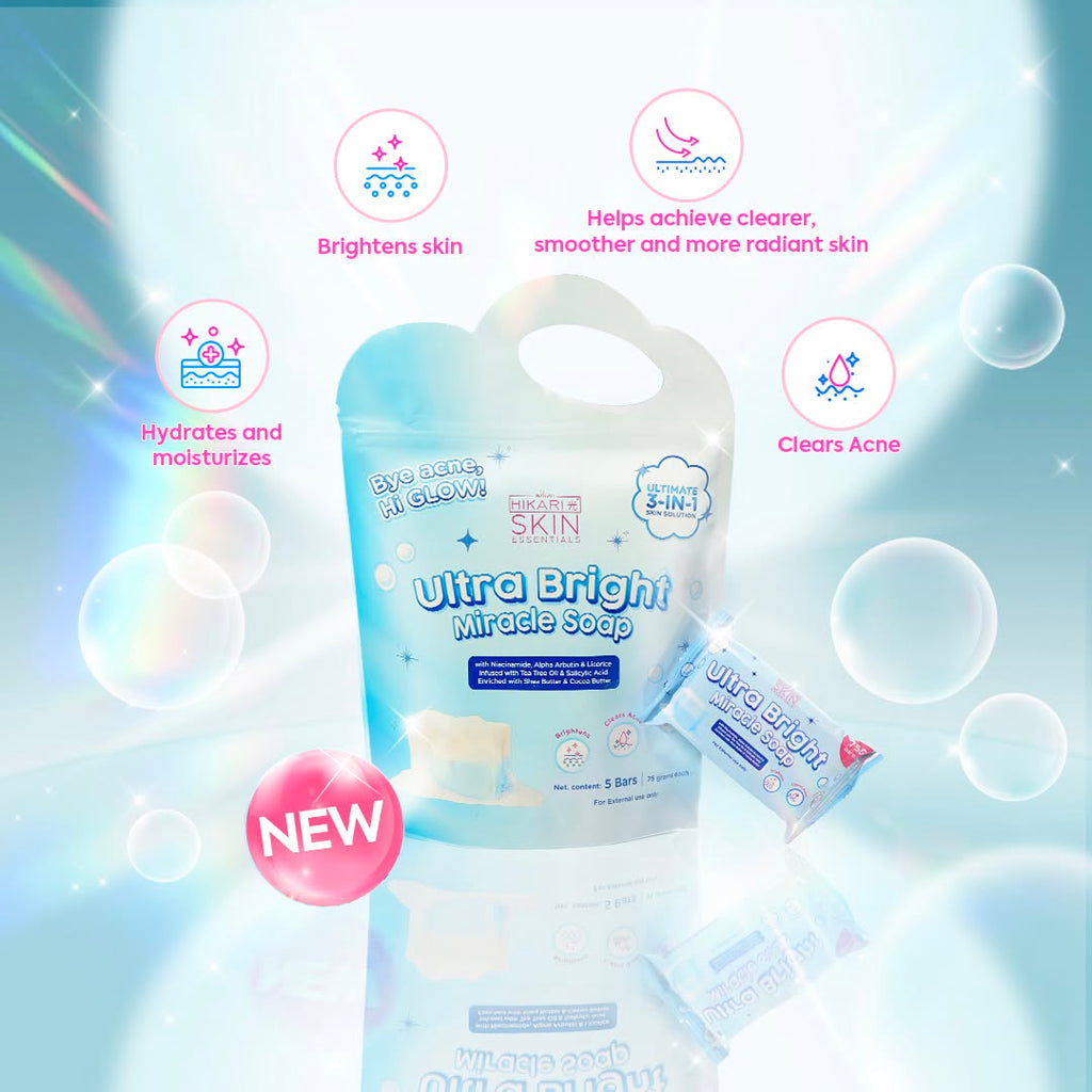 Hikari Skin Essentials Ultra Bright Miracle Soap (5 Bars × 75g)