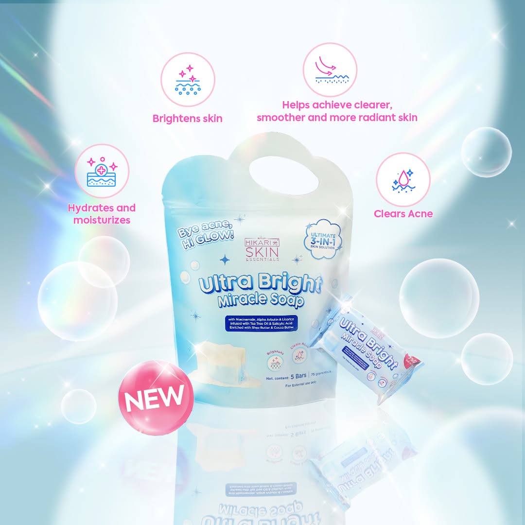 Hikari Skin Essentials Ultra Bright Miracle Soap (5 Bars × 75g)