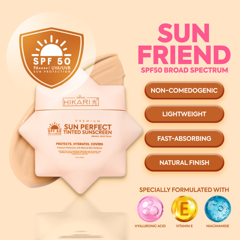 Beauty&U Hikari Premium Sun Perfect Tinted Sunscreen SPF 50 PA++++ 50ml