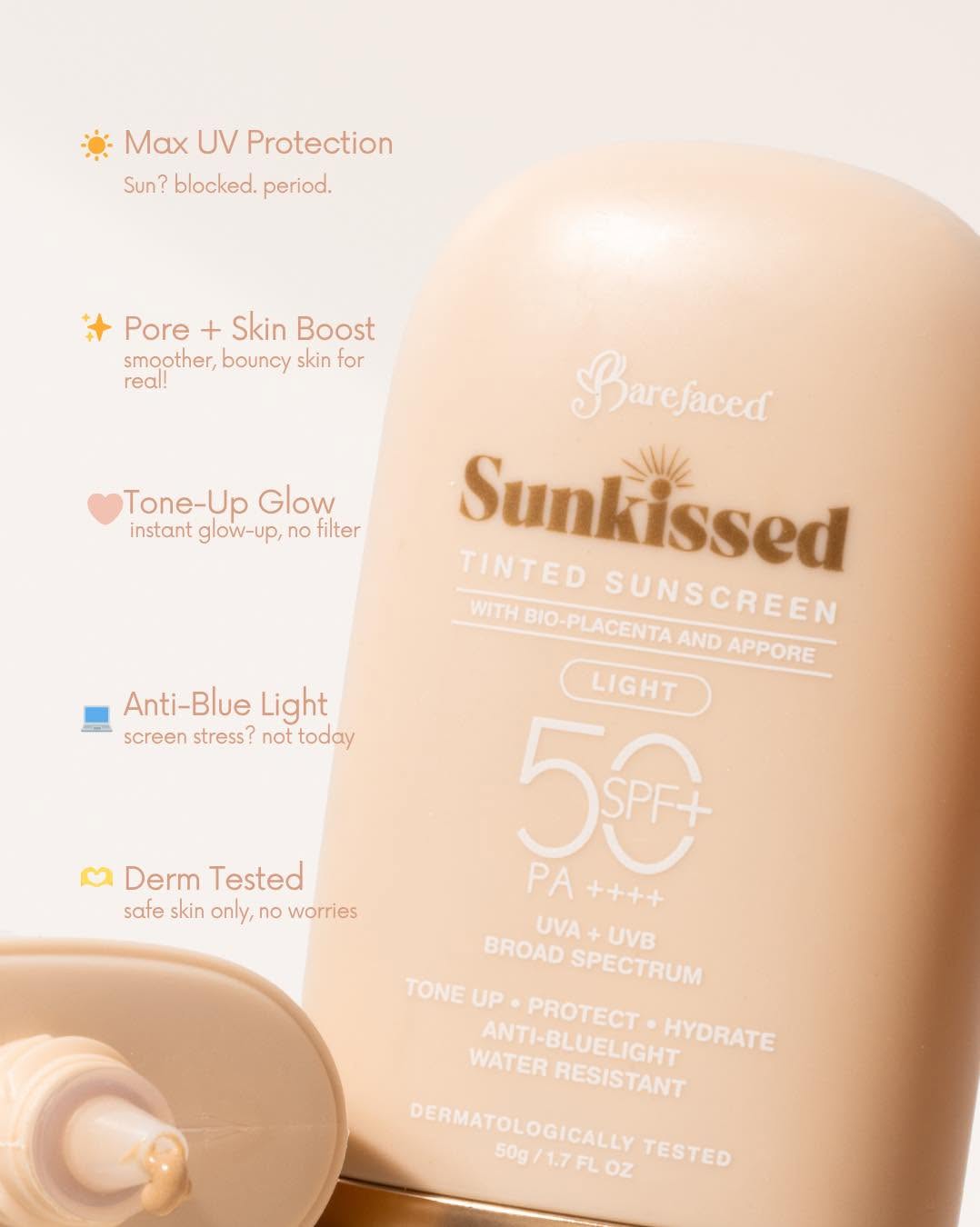Barefaced Sunkissed Tinted Sunscreen SPF50+ PA++++ – 50g