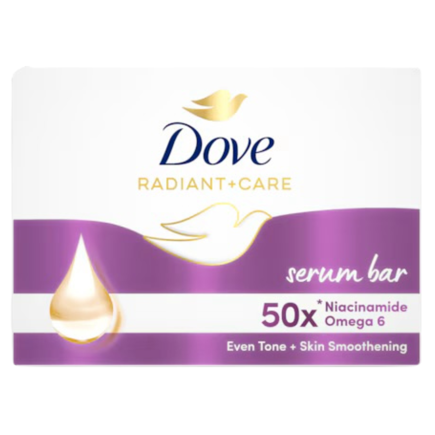 Dove Radiant + Care Serum Bar 50x Niacinamide + Omega 6 (3 × 90g)