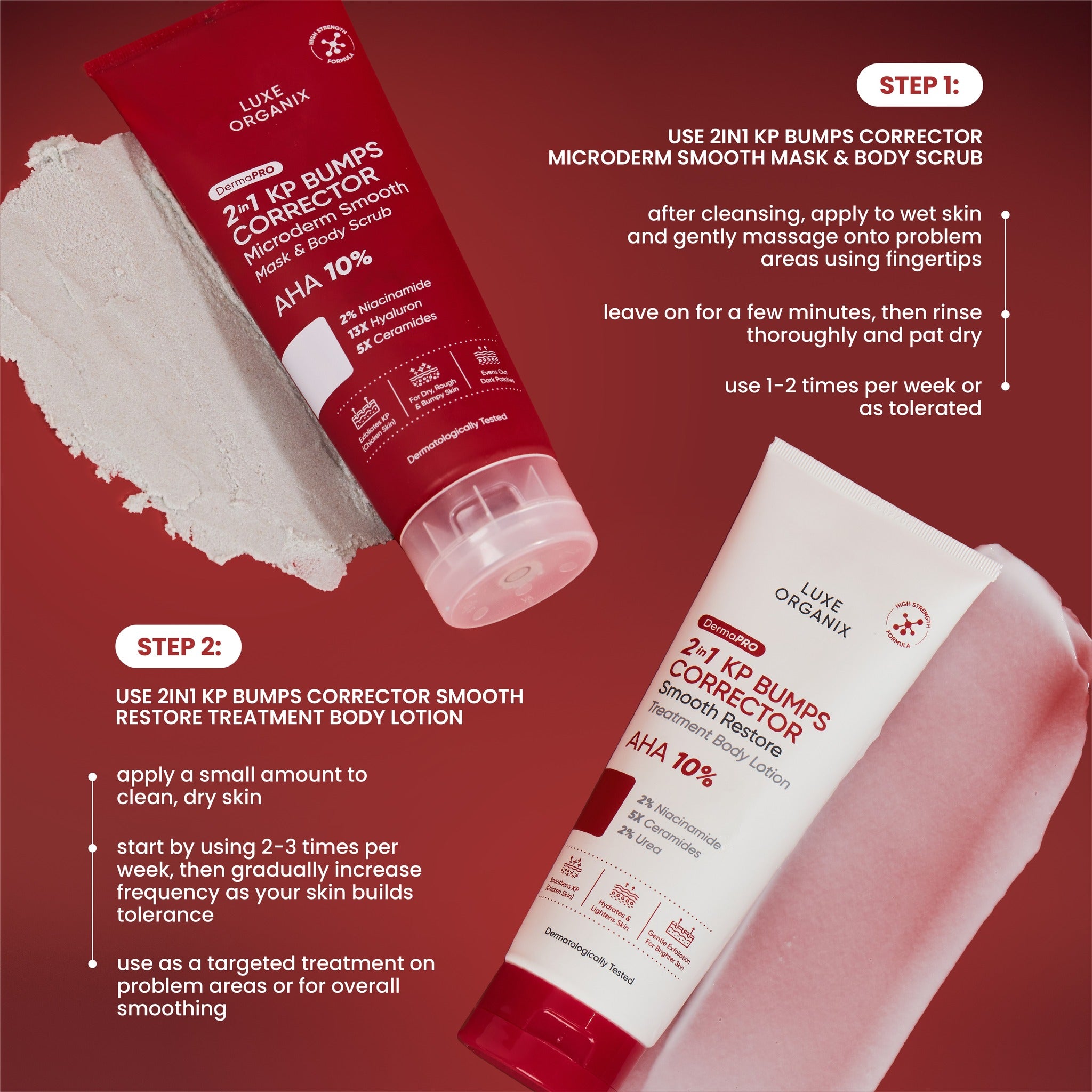 Luxe Organix DermaPRO 2-in-1 KP Solution Advanced Clear + Smooth Skin (Beauté Bundle)