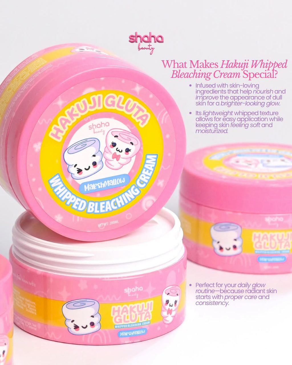 Shaha Beauty Hakuji Gluta Marshmallow Whipped Brightening Cream