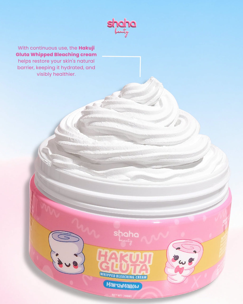 Shaha Beauty Hakuji Gluta Marshmallow Whipped Brightening Cream