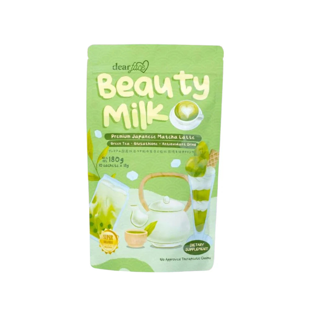 Dear Face Beauty Milk Premium Japanese Matcha Latte -(10sachets in a Pack)