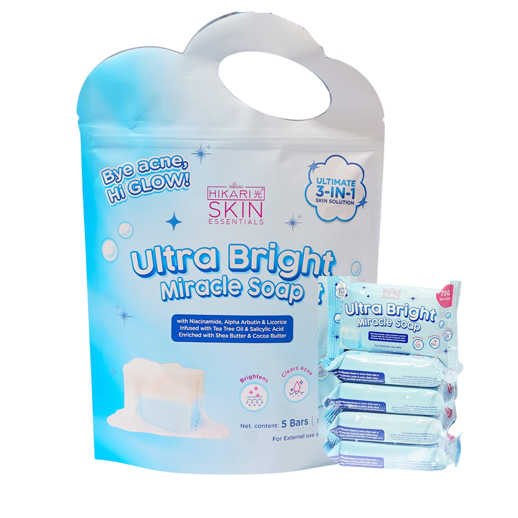 Hikari Skin Essentials Ultra Bright Miracle Soap (5 Bars × 75g)