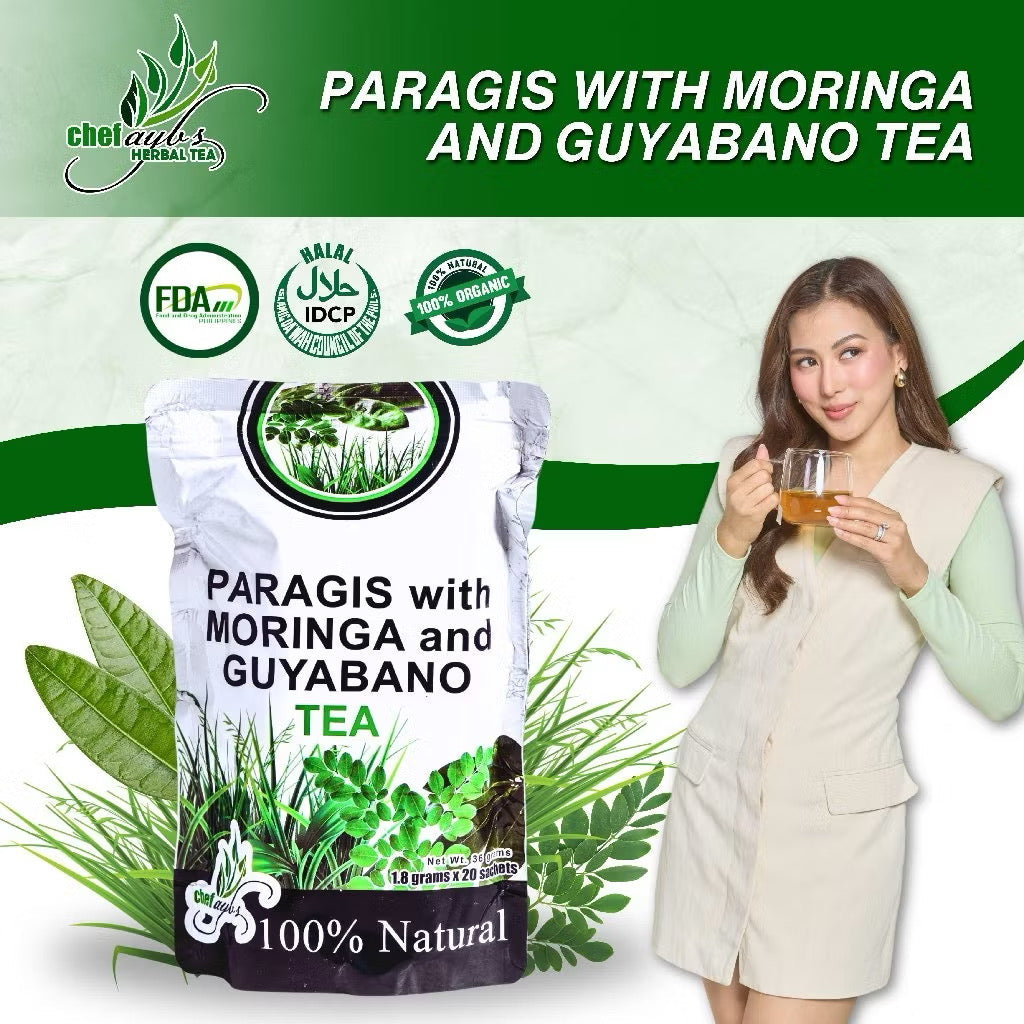 Chef Aybs Paragis with Moringa and Guyabano Herbal Tea(1.8g x 20 sachets)