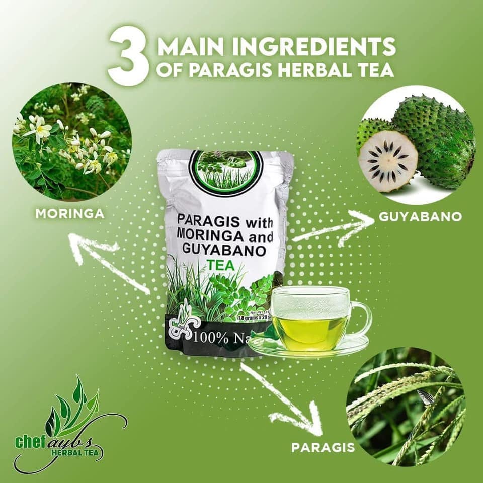 Chef Aybs Paragis with Moringa and Guyabano Herbal Tea(1.8g x 20 sachets)
