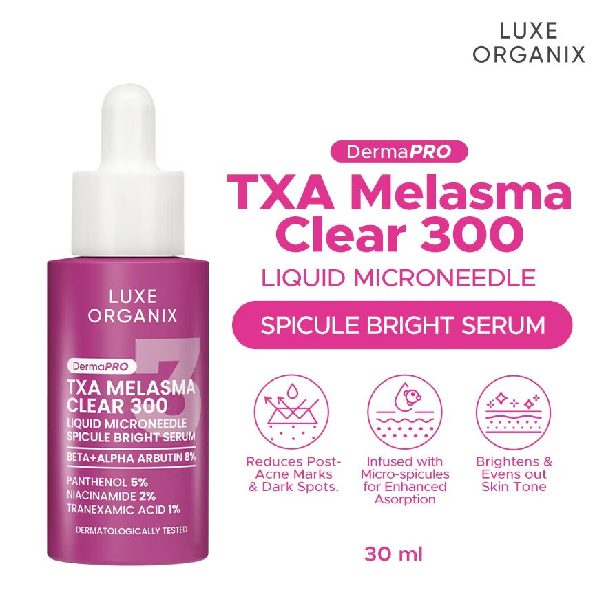 TXA MELASMA CLEAR 300 MICRONEEDLE SPICULE BRIGHT SERUM 30ML