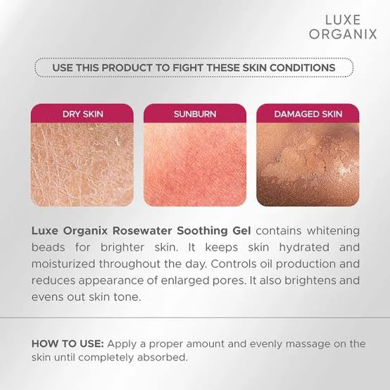 Luxe Organix Rosewater Soothing Gel 100ml