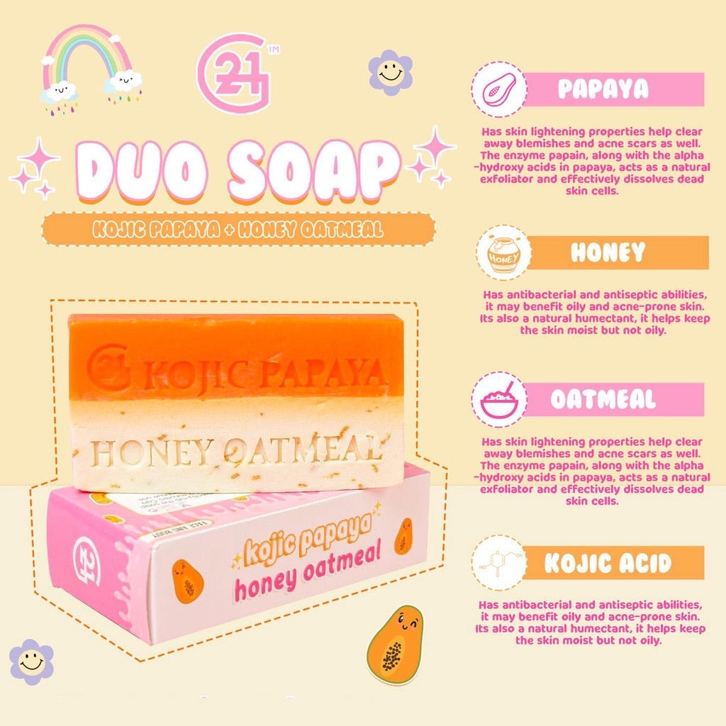 G21 Kojic Papaya Honey Oatmeal Duo Soap 150g