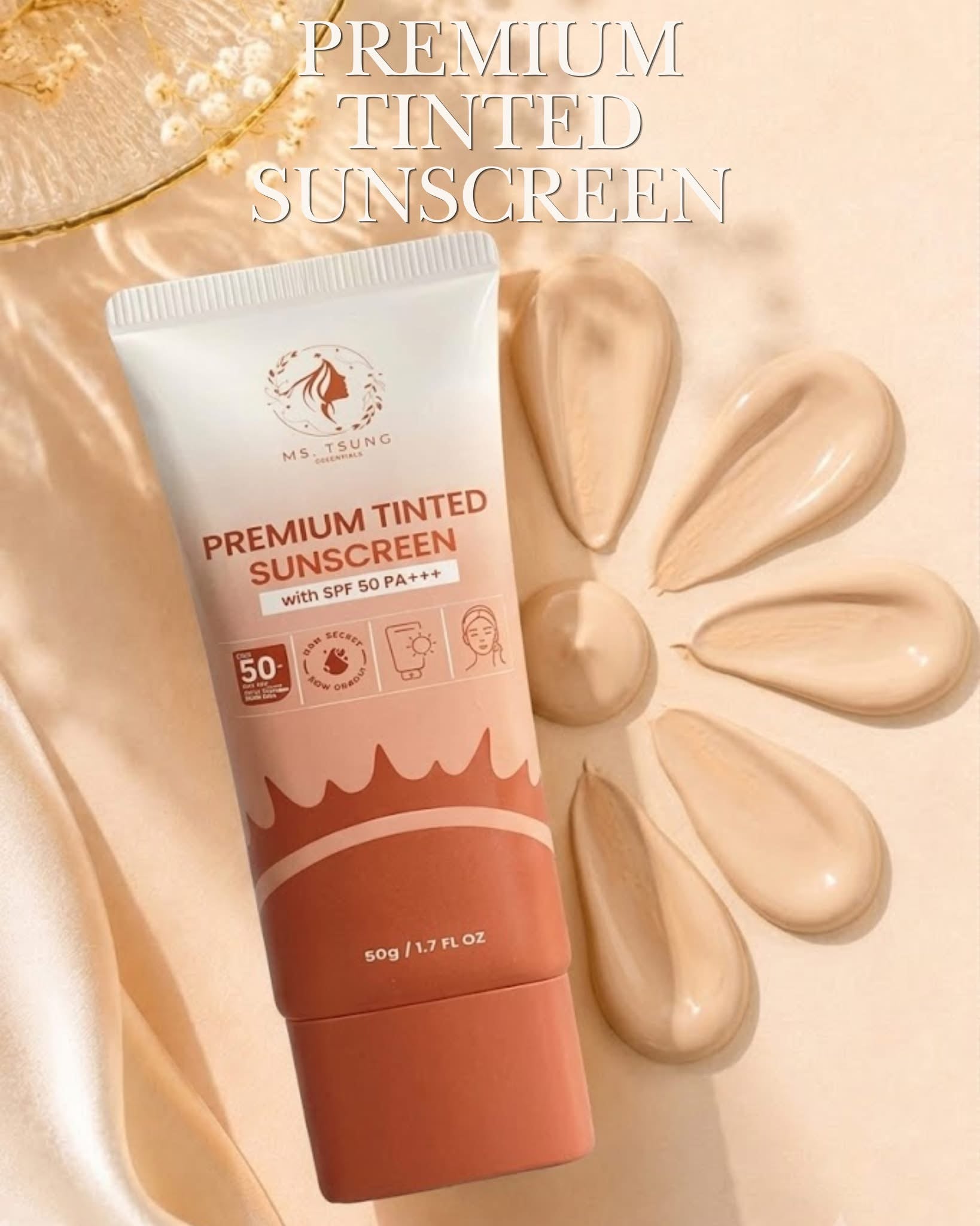 MS. TSUNG ESSENTIALS Premium Sunkissed Tinted Sunscreen SPF50 PA+++.