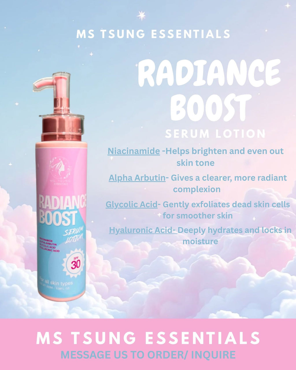 MS Tsung Essentials Radiance Boost Serum Lotion SPF 30