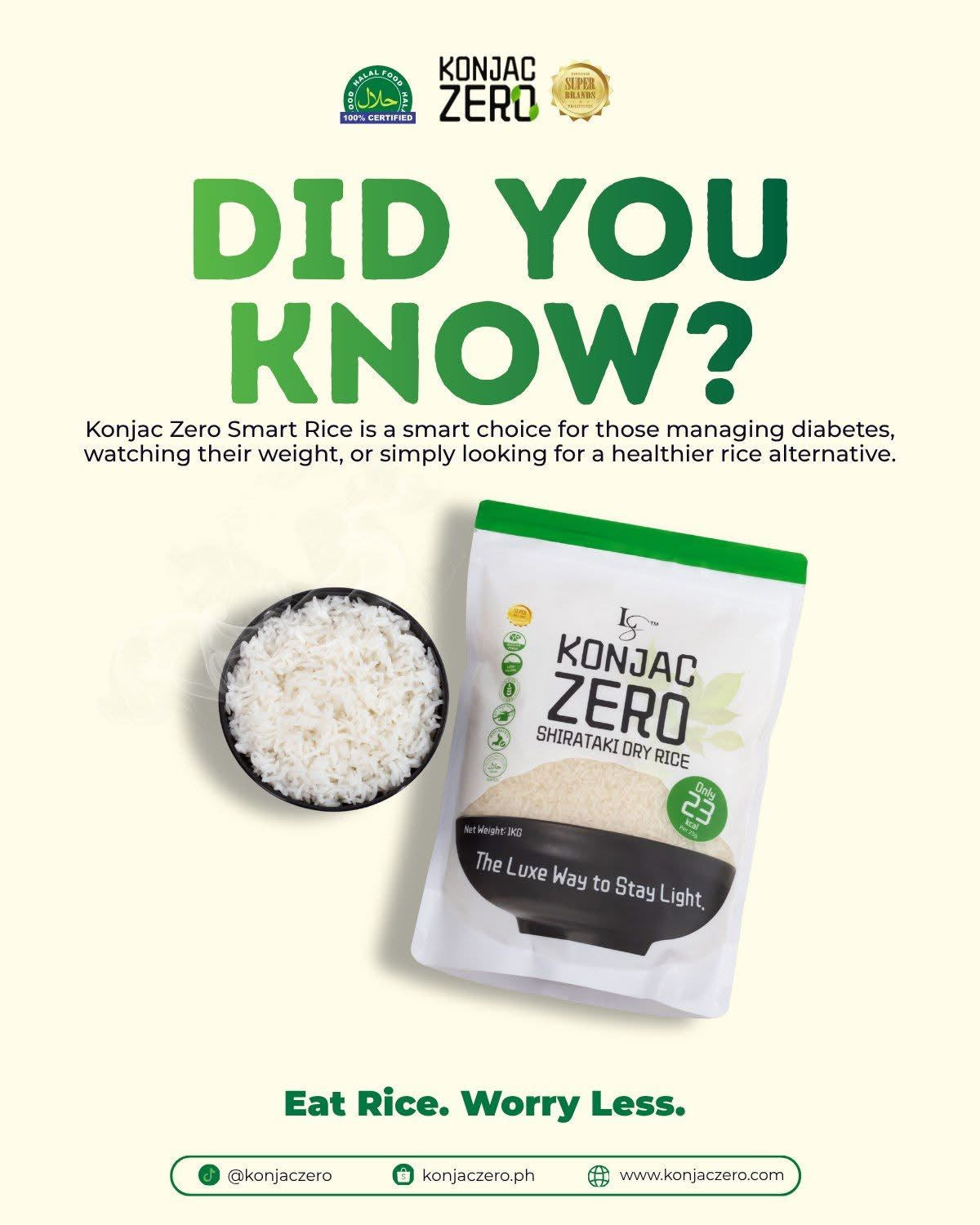 Luxe Slim Konjac Zero Shirataki Dry Rice 1kg