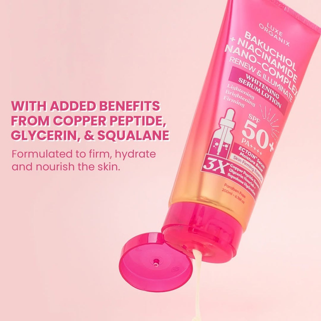 Luxe Organix Bakuchiol + Niacinamide Nano-Complex Serum Lotion SPF 50 200ml