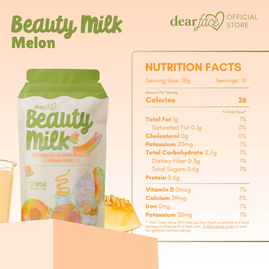 Dear Face Beauty Milk Melon Collagen Drink (10 sachets in pack)