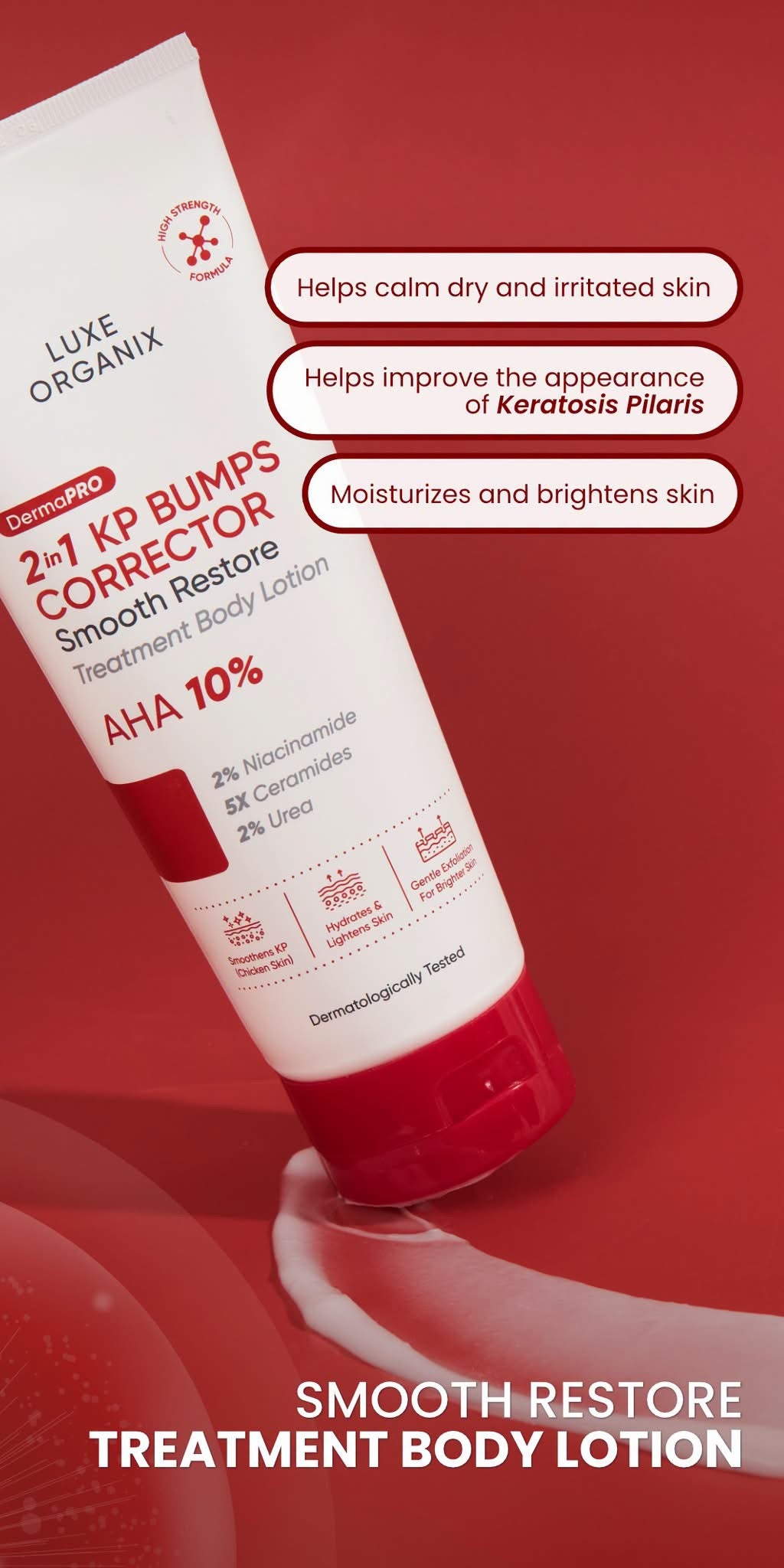 LUXE ORGANIX DermaPRO 2in1 KP Bumps Corrector Smooth Restore Treatment Lotion 200ml