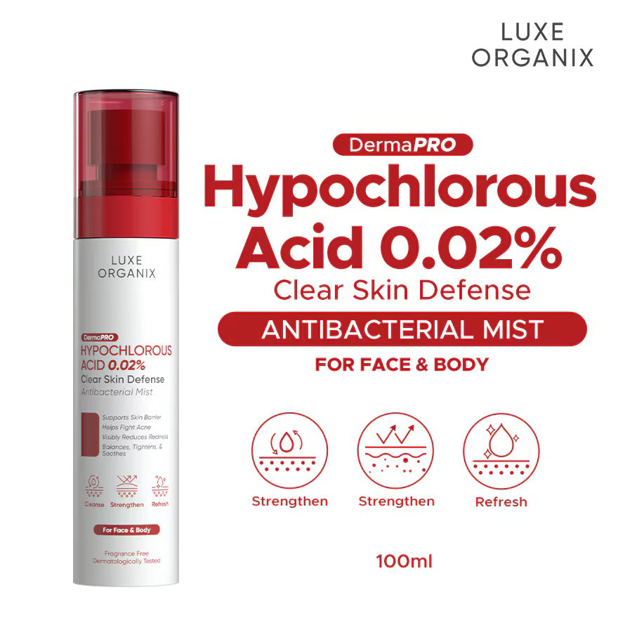 LUXE ORGANIX Hypochlorous Acid 0.02% Clear Skin Defense Antibacterial Mist 100ml