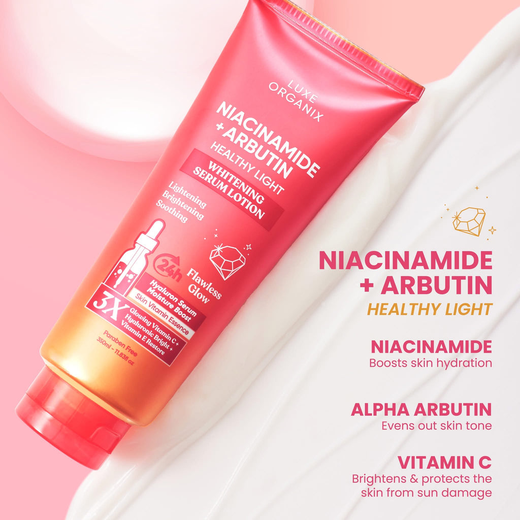 LUXE ORGANIX Niacinamide + Alpha Arbutin Whitening Serum Lotion 350ml