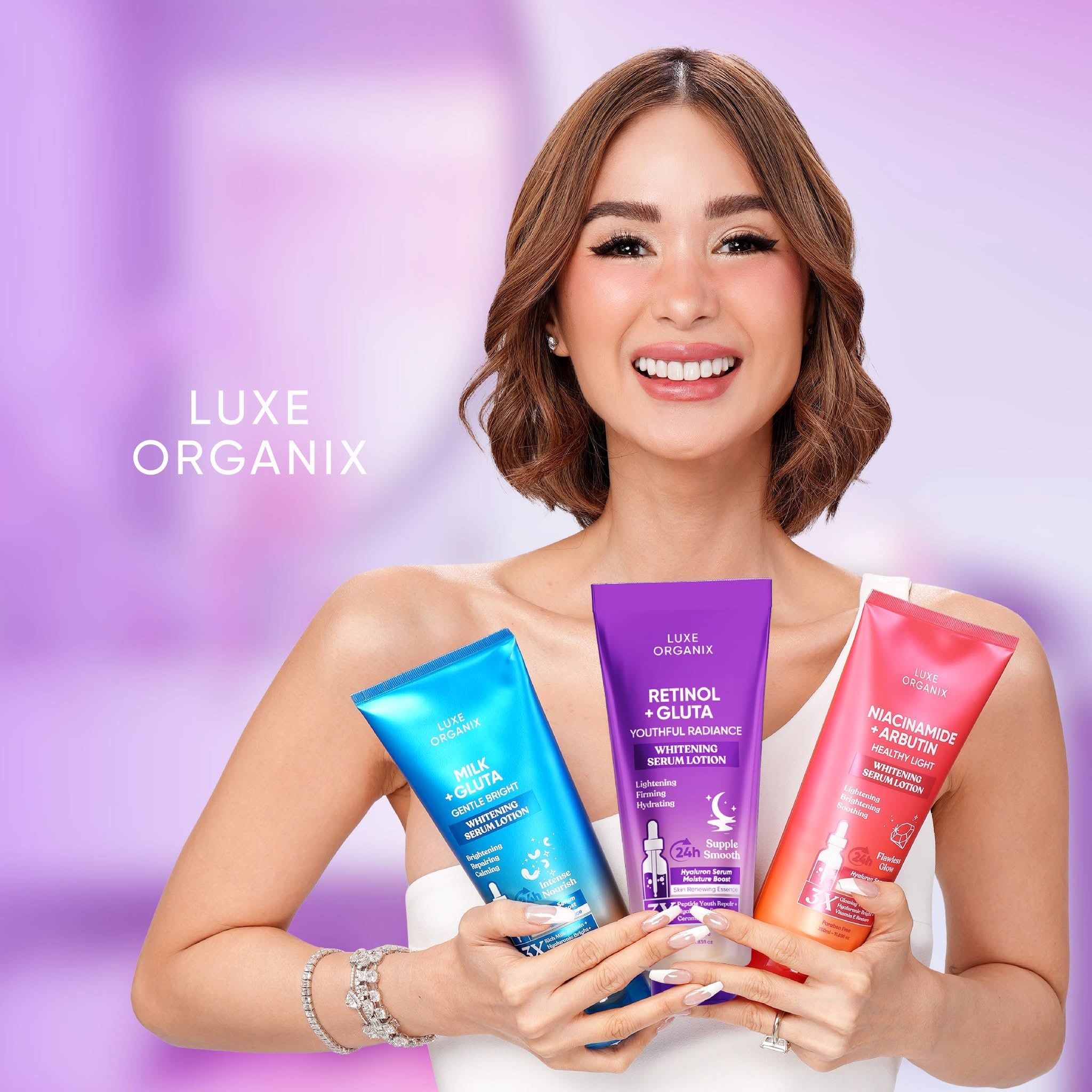 LUXE ORGANIX Milk + Gluta Whitening Serum Lotion 350ml