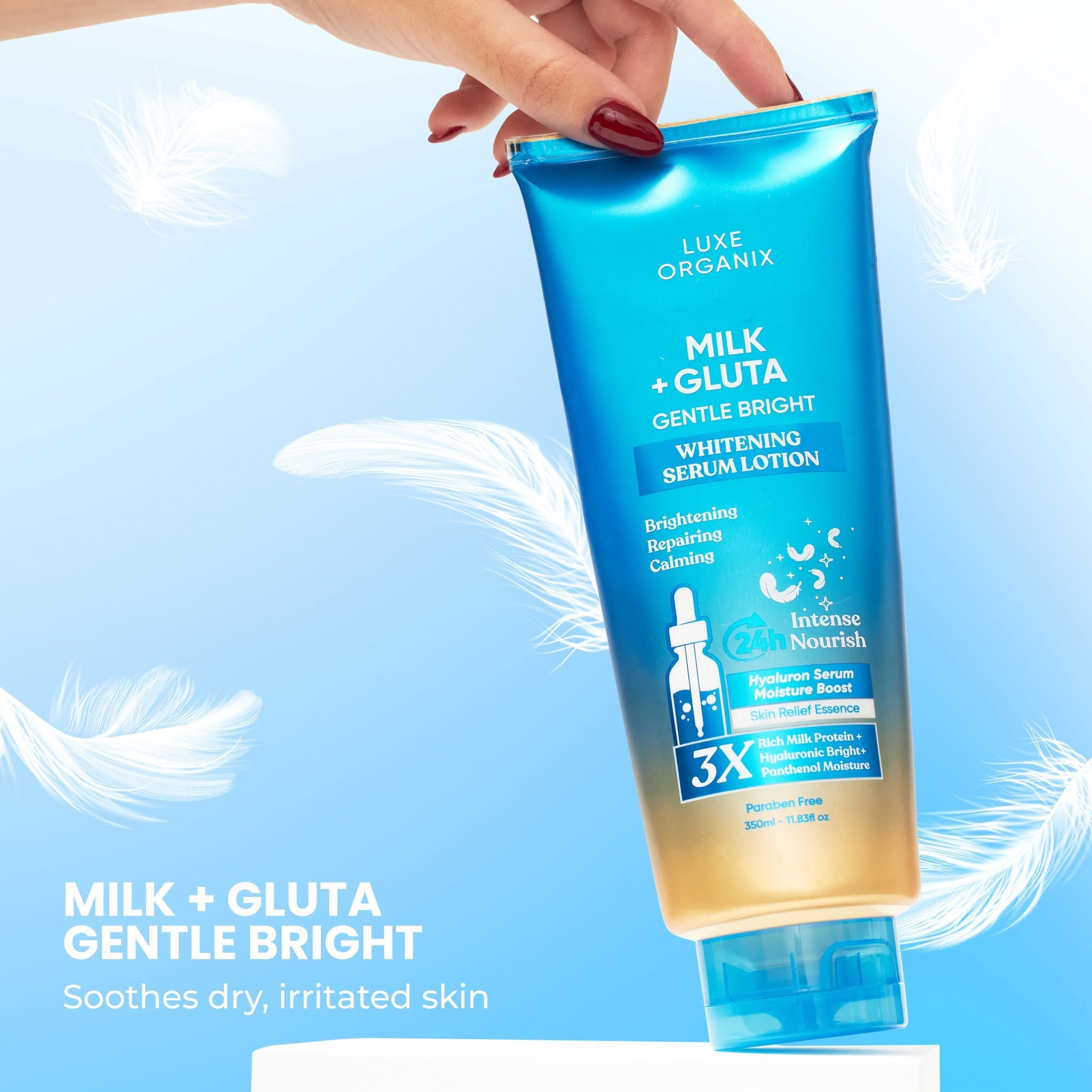 LUXE ORGANIX Milk + Gluta Whitening Serum Lotion 350ml