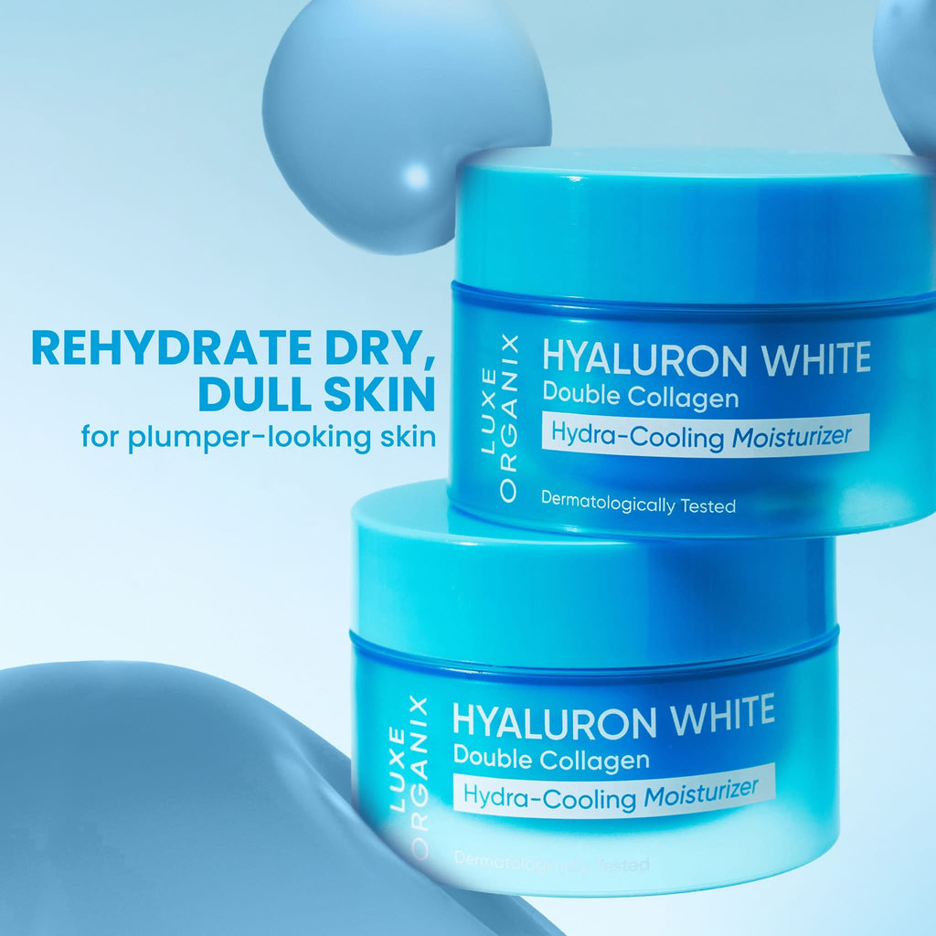 LUXE ORGANIX Hyaluron White Double Collagen Hydra-Cooling Moisturizer 50g
