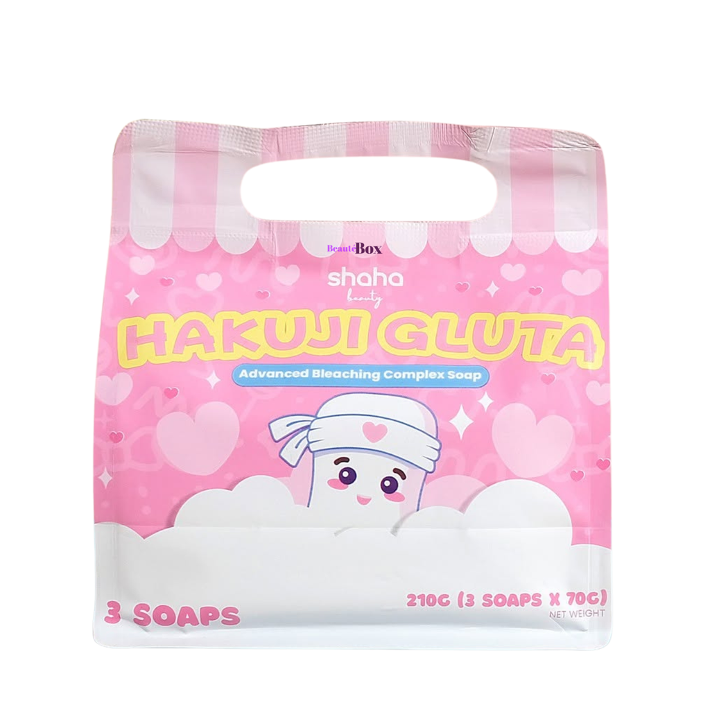 Shaha Beauty Hakuji Gluta Brightening Soap – 3 Bars x 70g