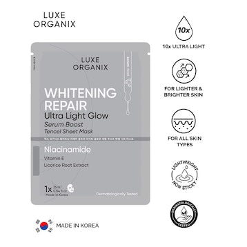 LUXE ORGANIX Whitening Repair Serum Boost Sheet Mask (2pcs)