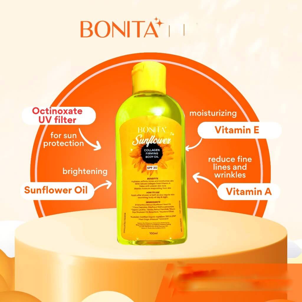 Bonita Sunflower Collagen Firming Body Oil SPF 30