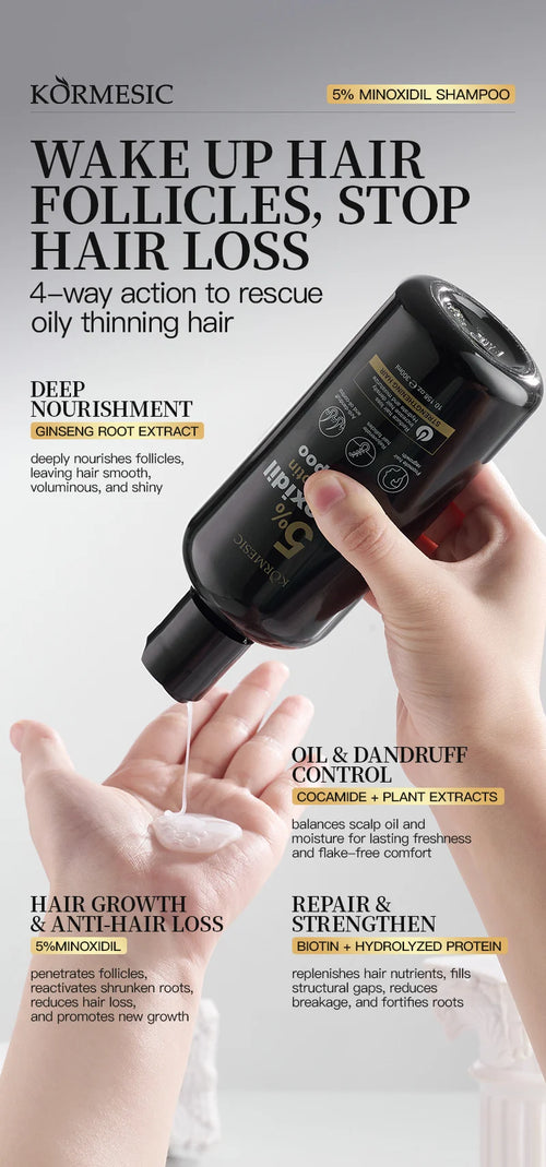 KORMESIC 5% Minoxidil with Biotin Shampoo 300ml