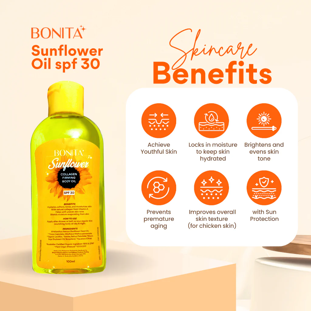 Bonita Sunflower Collagen Firming Body Oil SPF 30